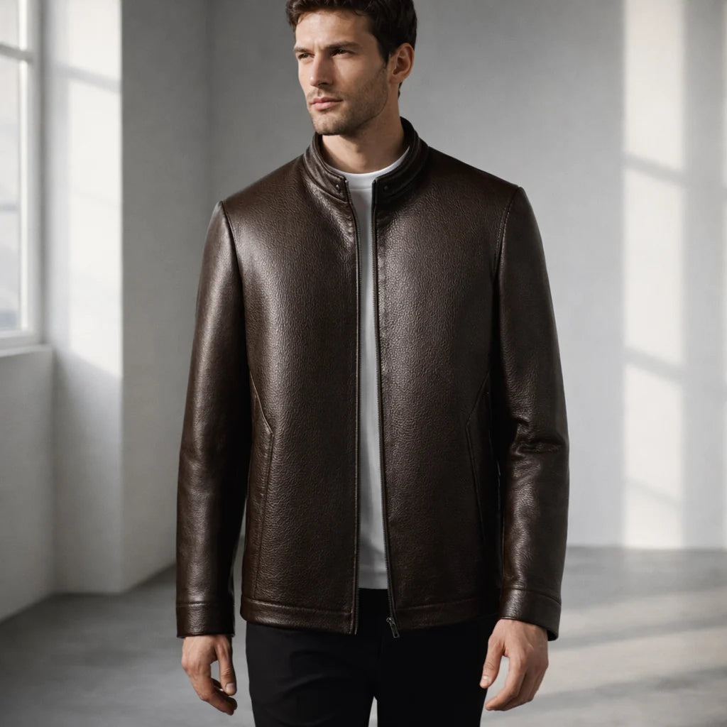 Noir Axis Men's Premium Sheepskin Leather Jacket