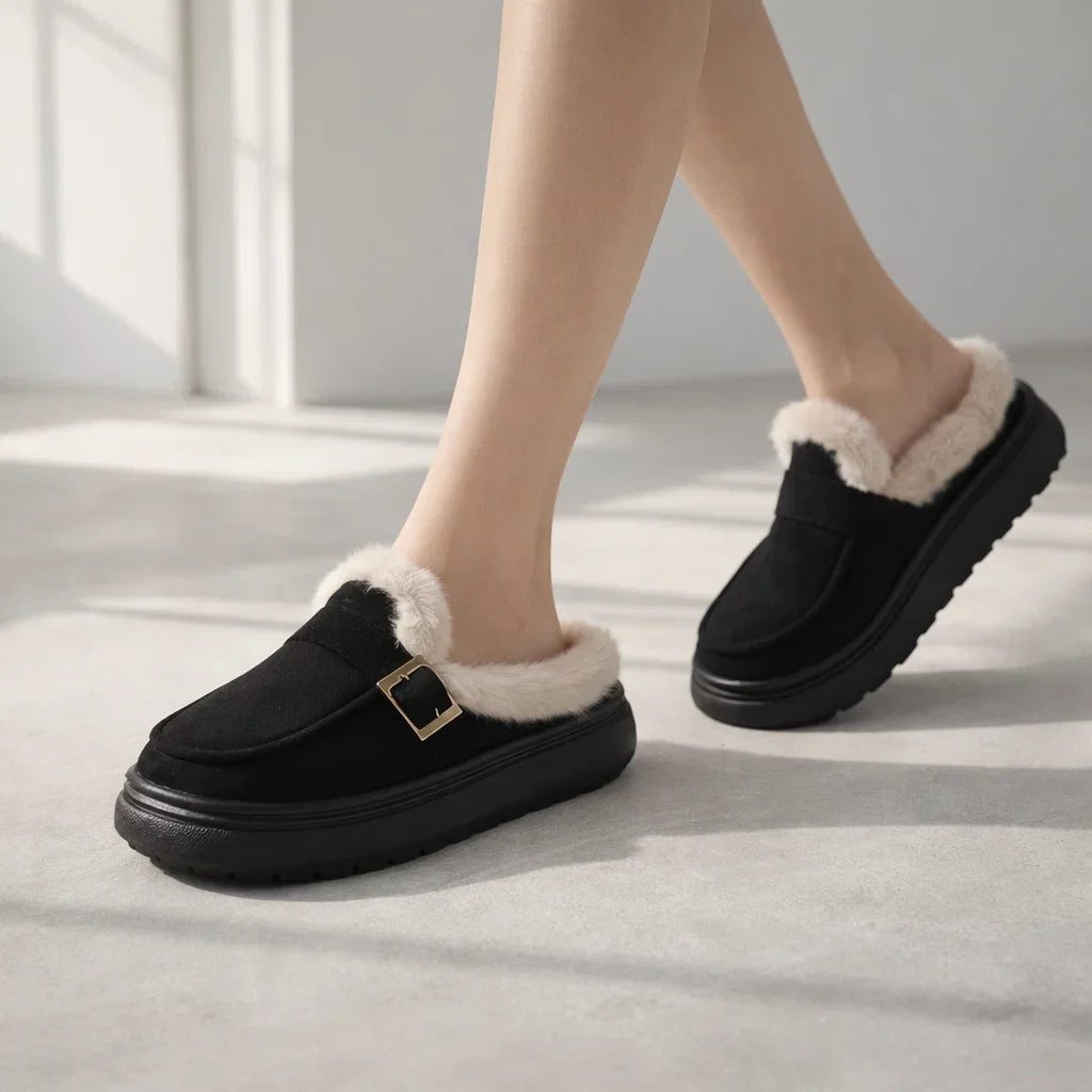 CozyBuckle Women's Comfortable Slip-On Mules