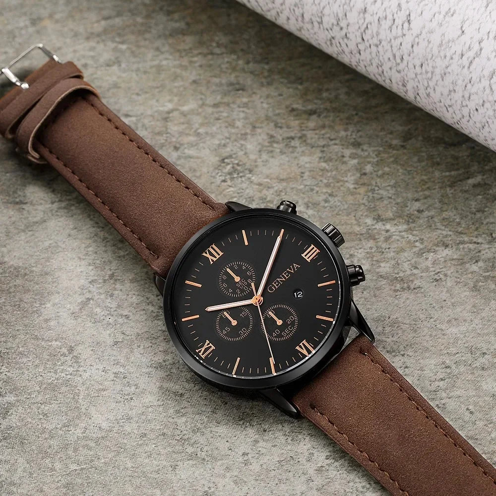 Geneva Classic Chronograph Men's Watch - Stainless Steel