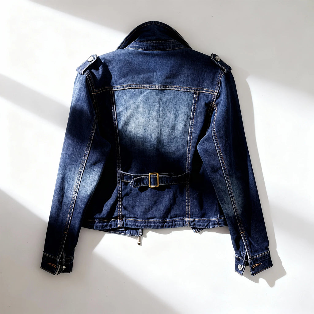 Lena Women's Classic Denim Jacket - Durable Cotton Jean Jacket