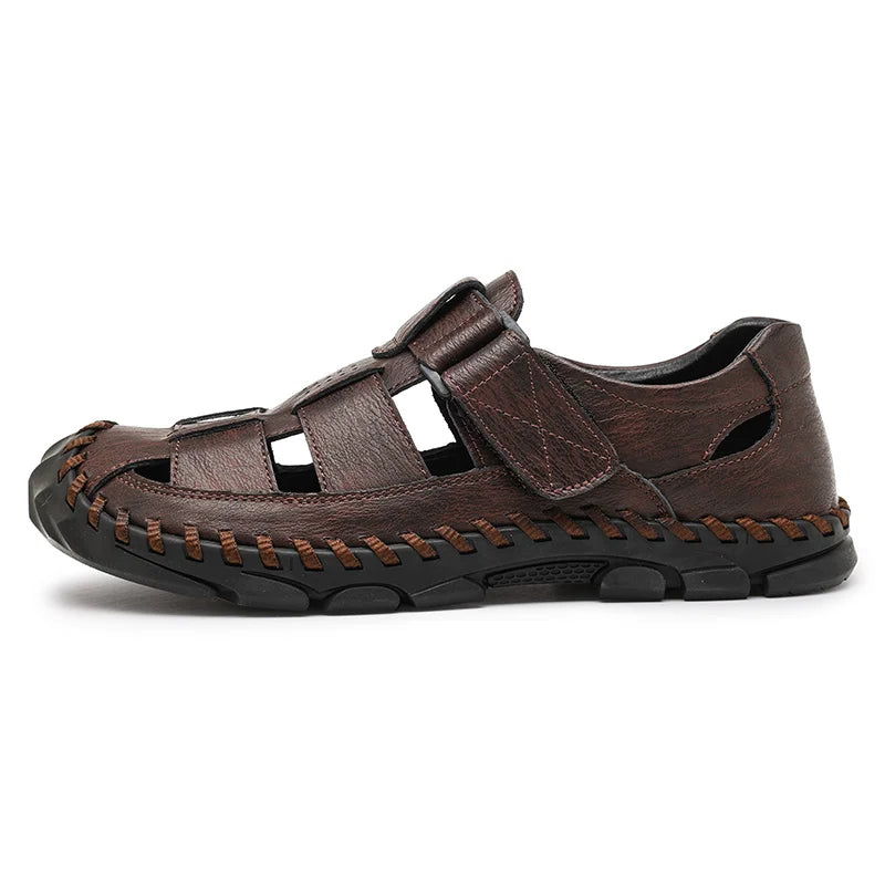 Corbin Men's Genuine Leather Fisherman Sandals - Comfortable Summer Footwear