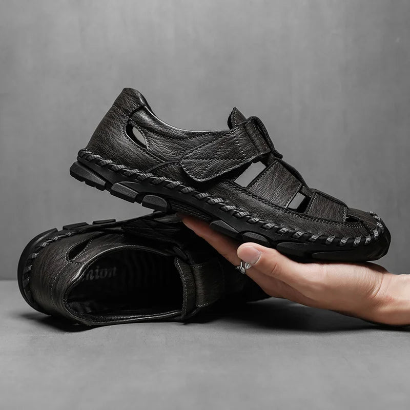 Corbin Men's Genuine Leather Fisherman Sandals - Comfortable Summer Footwear